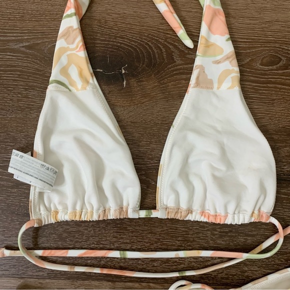 Abercrombie & fitch womens floral bikini tie neck/ cheeky swimsuit M - Picture 7 of 10